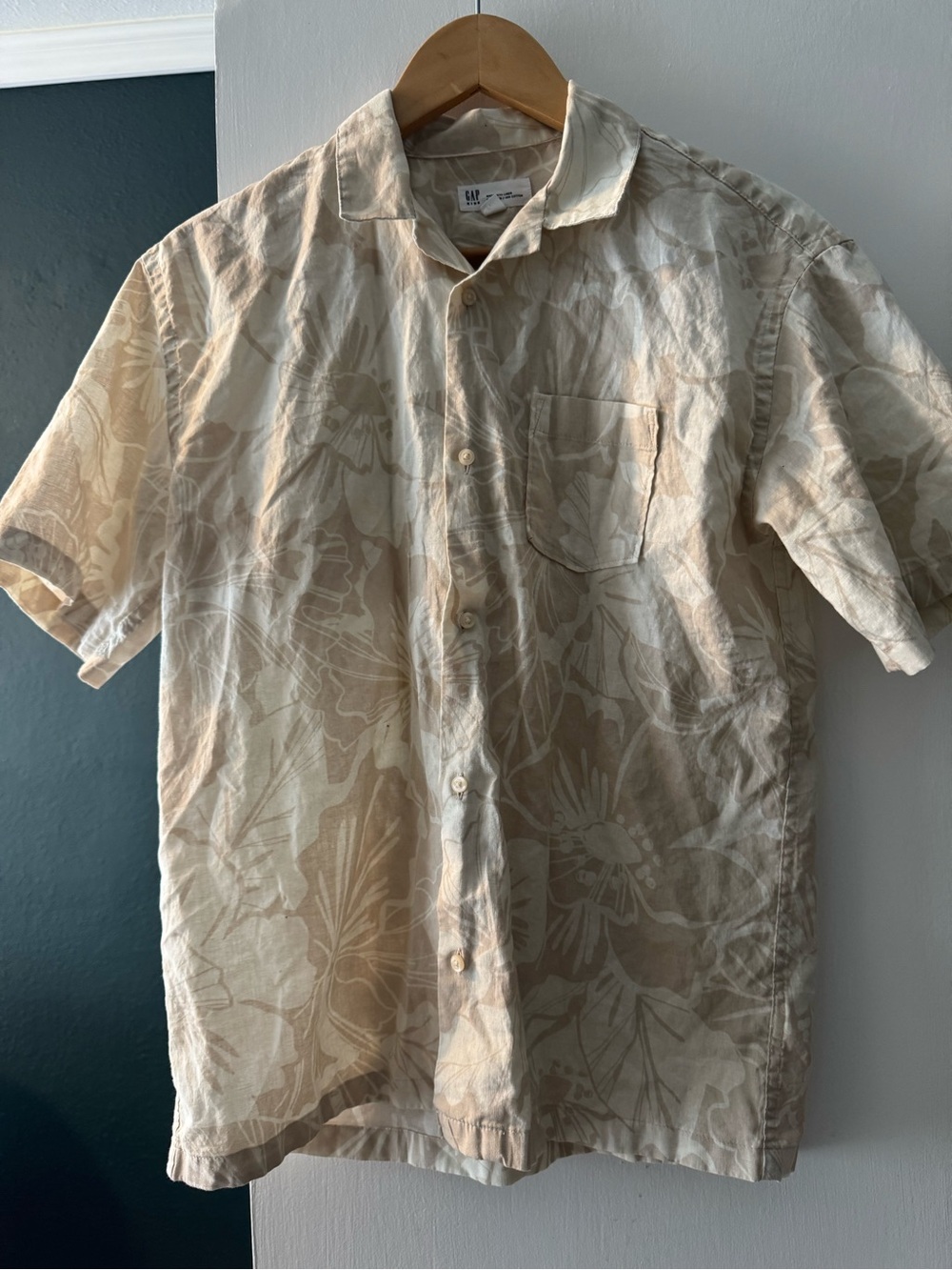 GAP Hawaiian Shirt XXL Linen/Cotton Blend